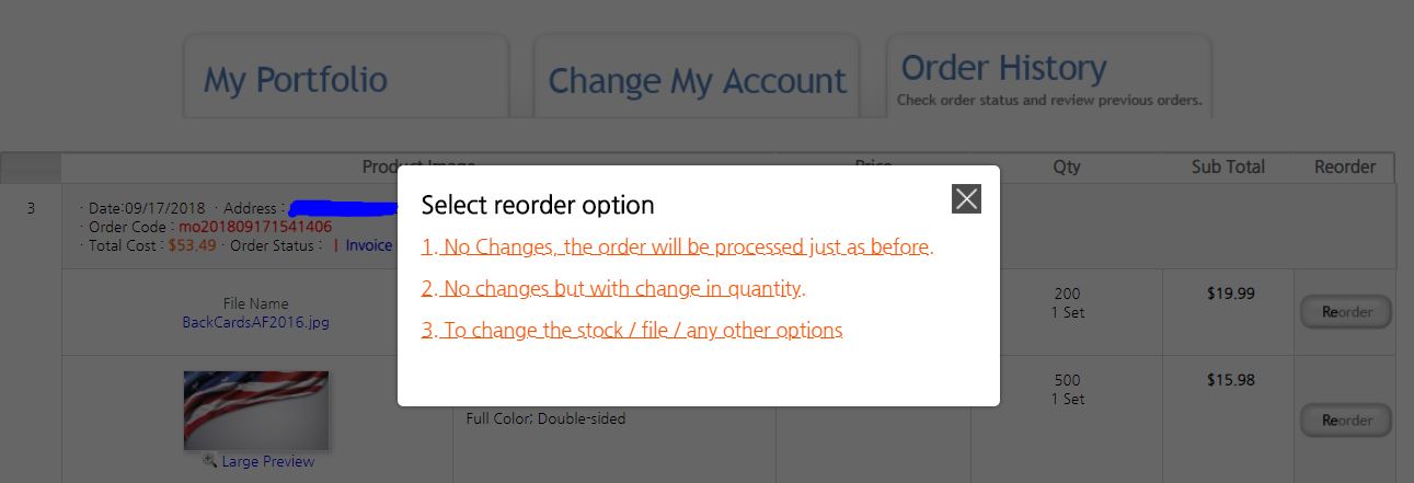 How to do a Reorder Reorder Options